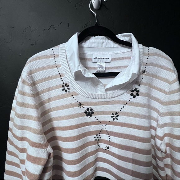 Alfred Dunner Neutral Territory Womens 3/4
Sleeve Striped Layered Sweaters XL - Picture 7 of 12